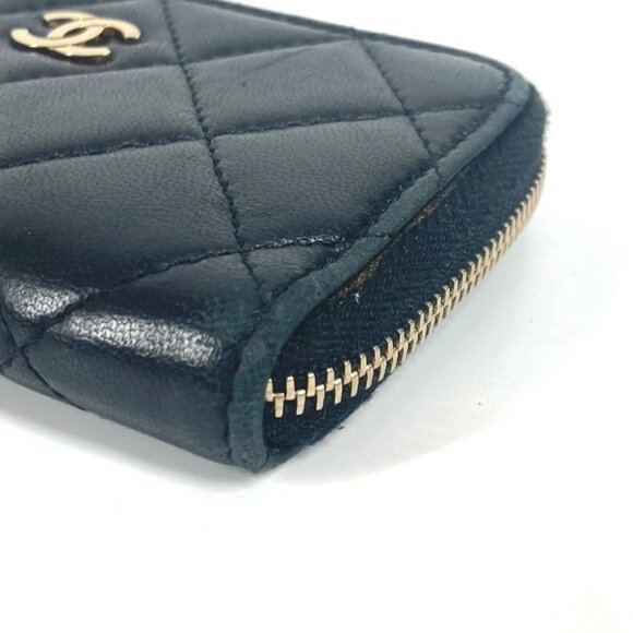 CHANEL CC CC Mark Logo Matelasse Quilted Wallet L-shaped zipper coin purse - Picture 14 of 16